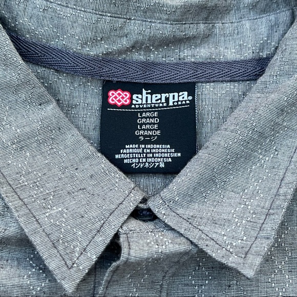 Sherpa Adventure Gear Button Up Shirt Mens Size Large Gray Outdoor Hiking NWT - Picture 4 of 8